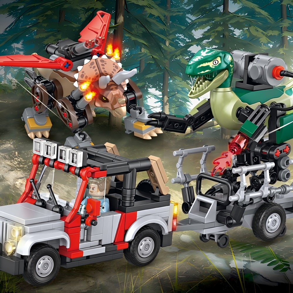 Model Kit Jurassic Park - 490PCS MOC Jurassic Dinosaur World Bouwstenen