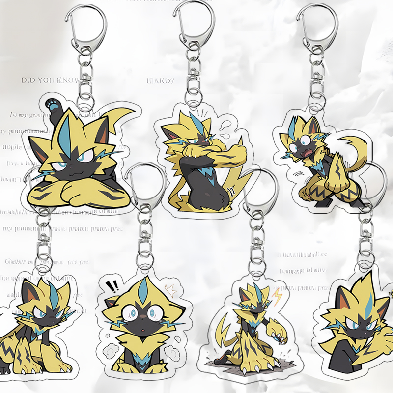 Model Kit Plastic - Zeraora Acryl sleutelhanger Q-versie Meme tasaccessoires