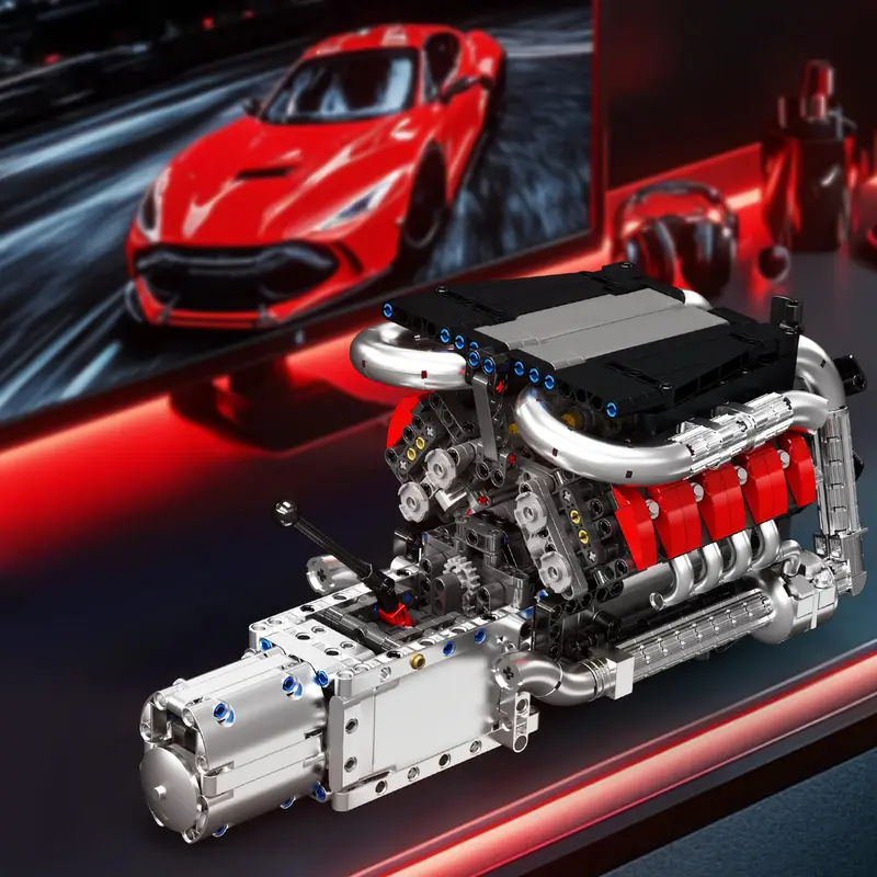 Model Kit V8 Engine - Mould King 10203 1169-delige Supercar V8-motor