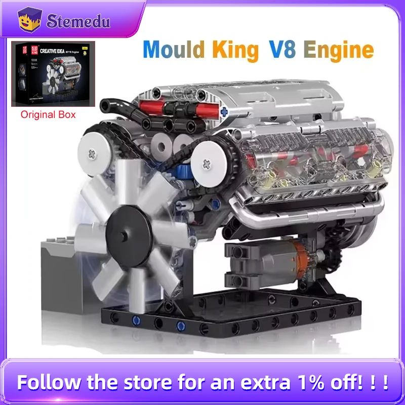 Model Kit V8 Engine - Mold King V8 Motor Bouwstenen Sets