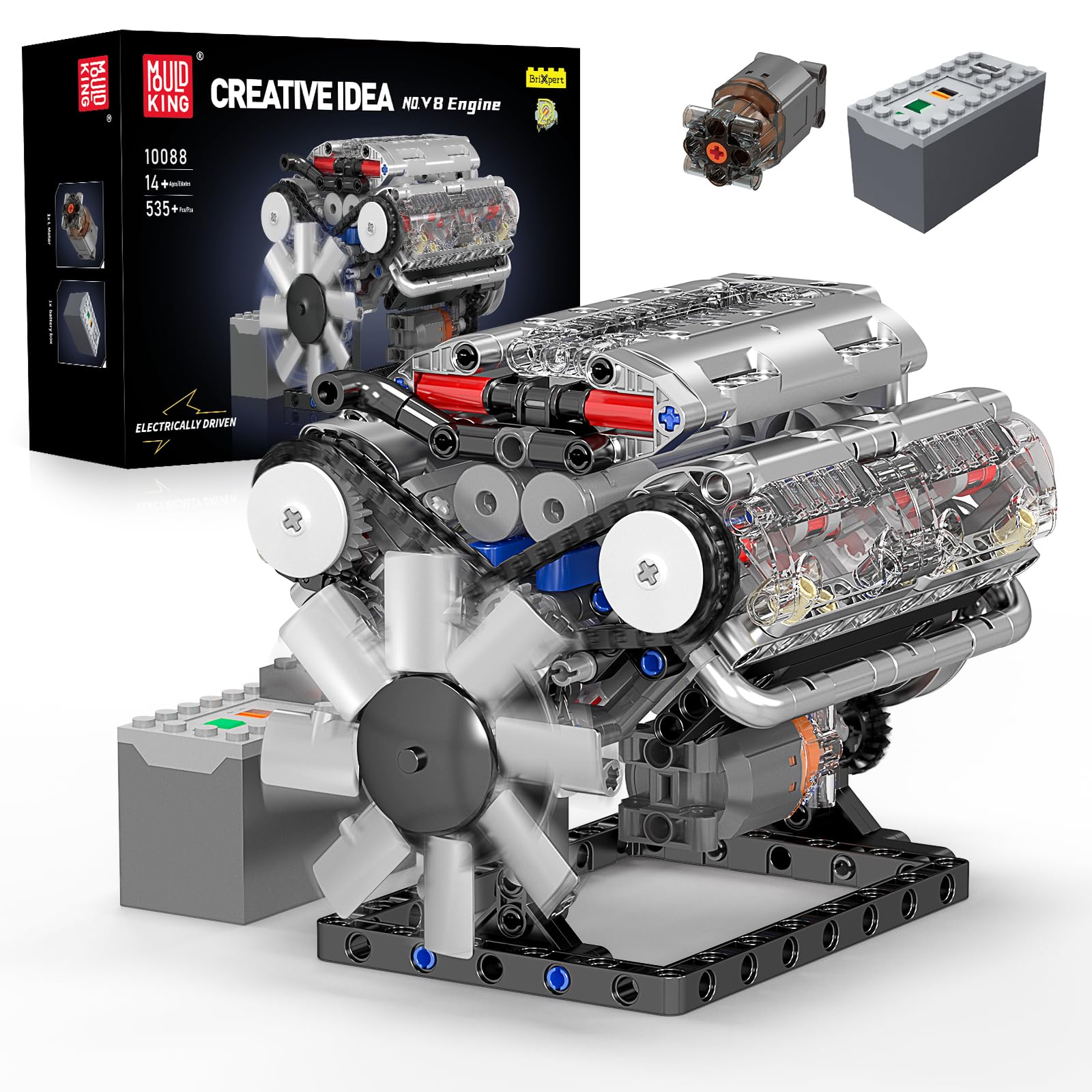 Model Kit V8 Engine - Mould King 10088 V8 Motor Bouwstenen