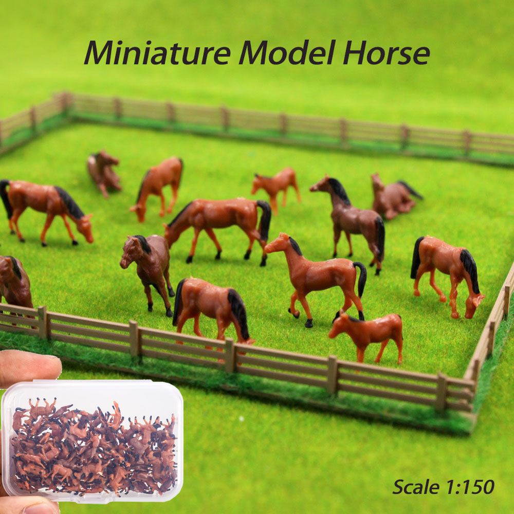 Model Kit Horse - Schaal 1:150 Miniatuur Paard Model Bruin