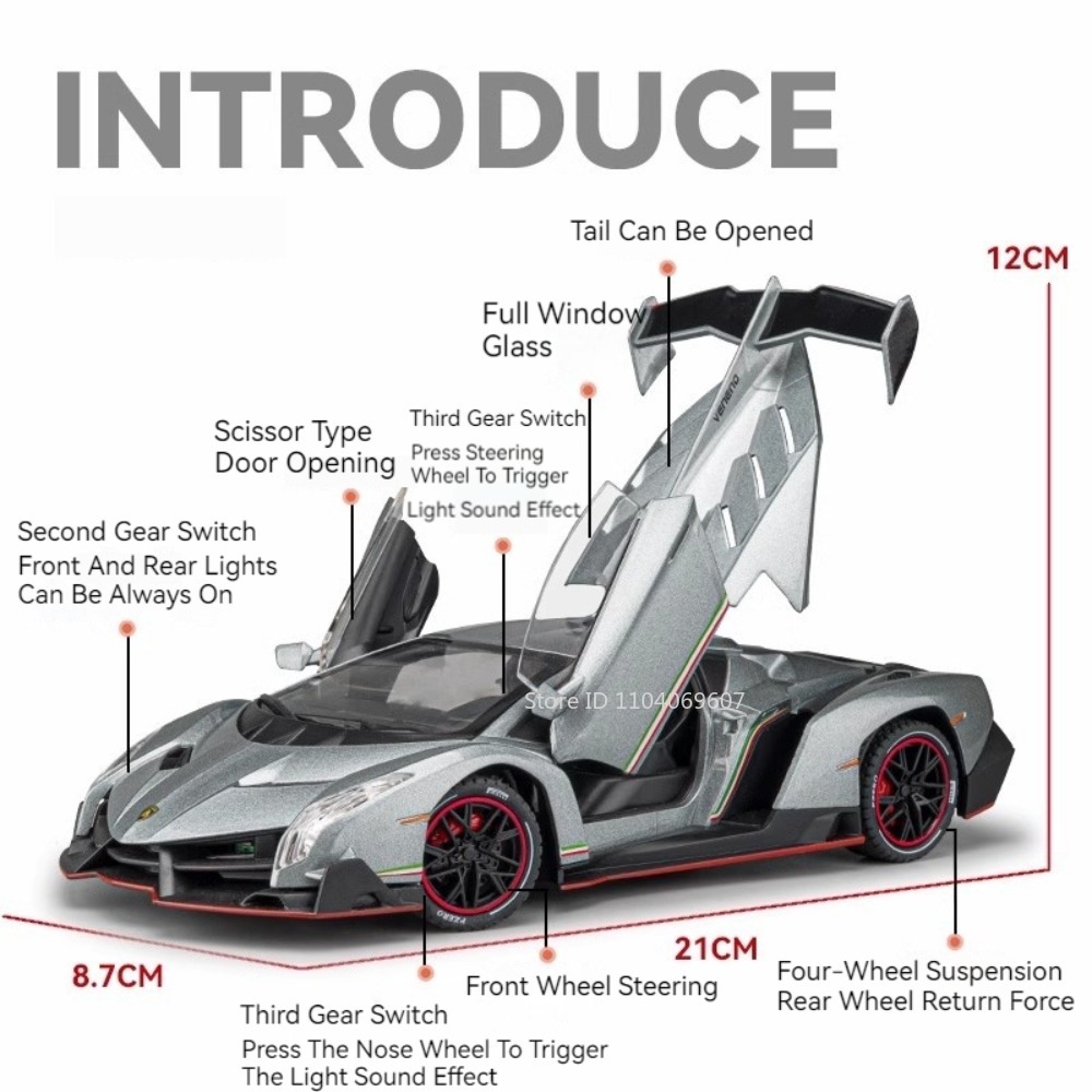 1:24 Schaal Veneno Sportwagen  - Model Kit Lamborghini recensie en prijs