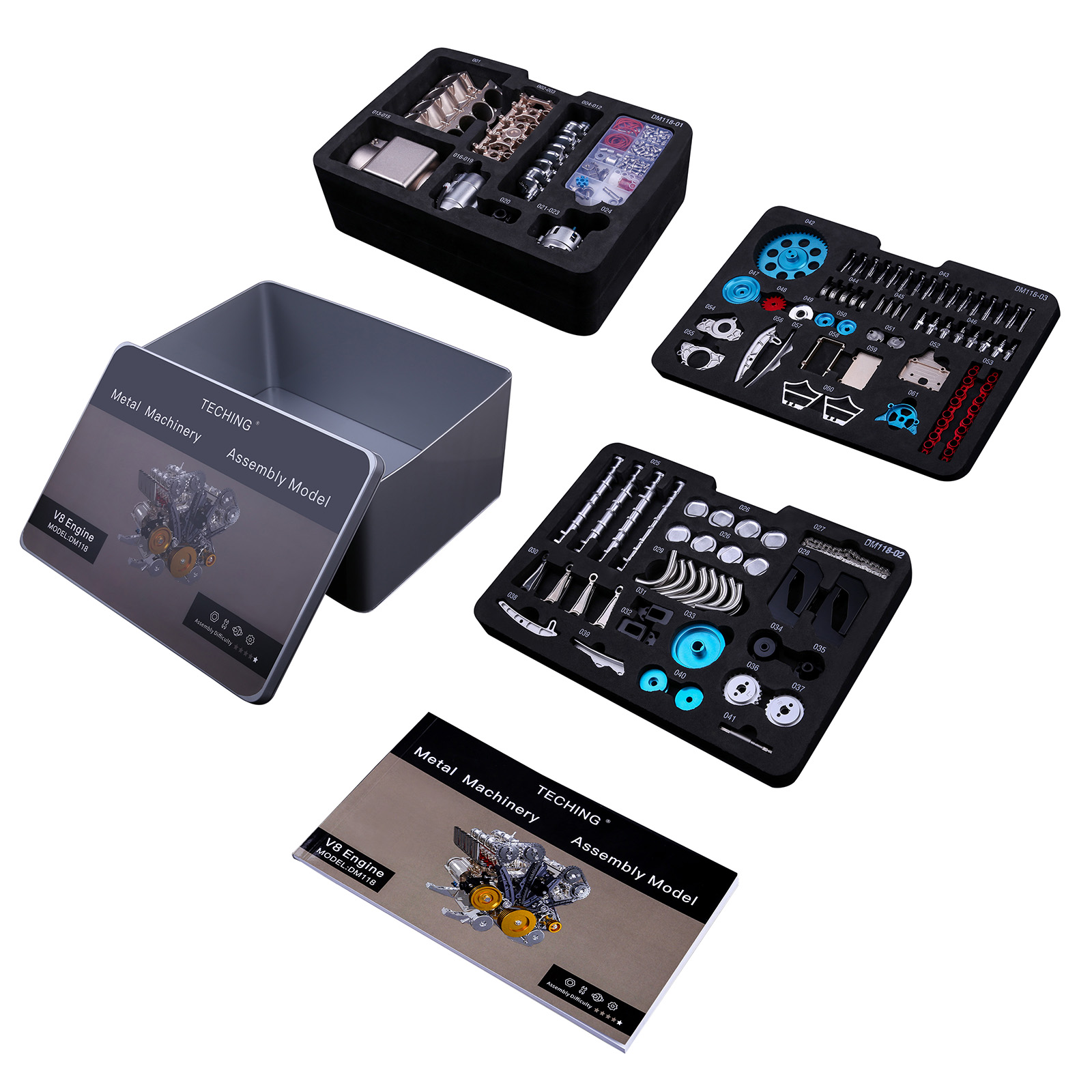 500+ stuks DIY V8 motormodel m - Model Kit V8 Engine recensie en prijs