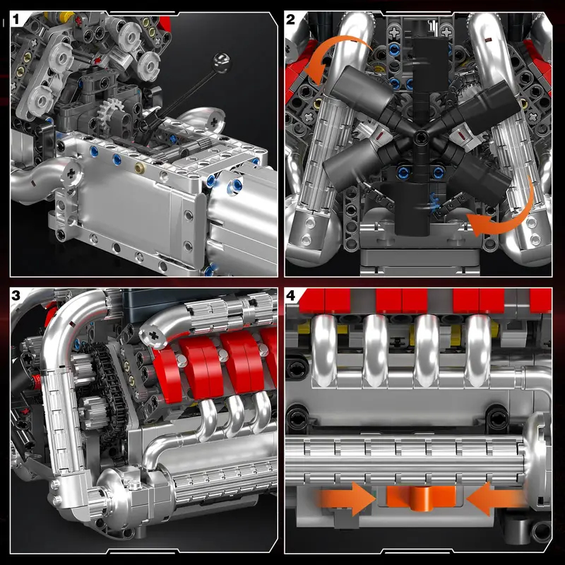 Mould King 10203 1169-delige S - Model Kit V8 Engine recensie en prijs