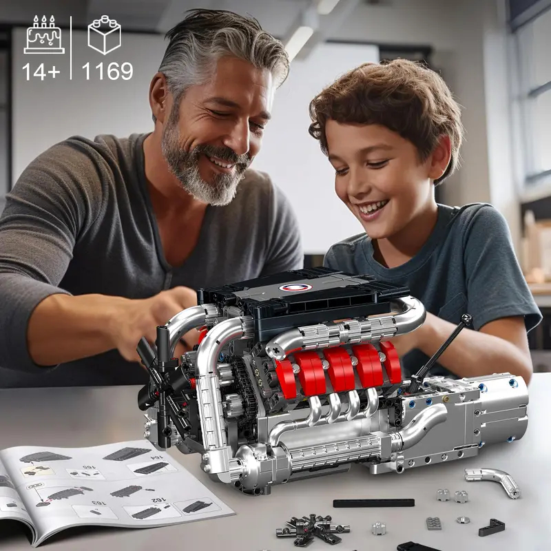 Mould King 10203 1169-delige S - Model Kit V8 Engine recensie en prijs