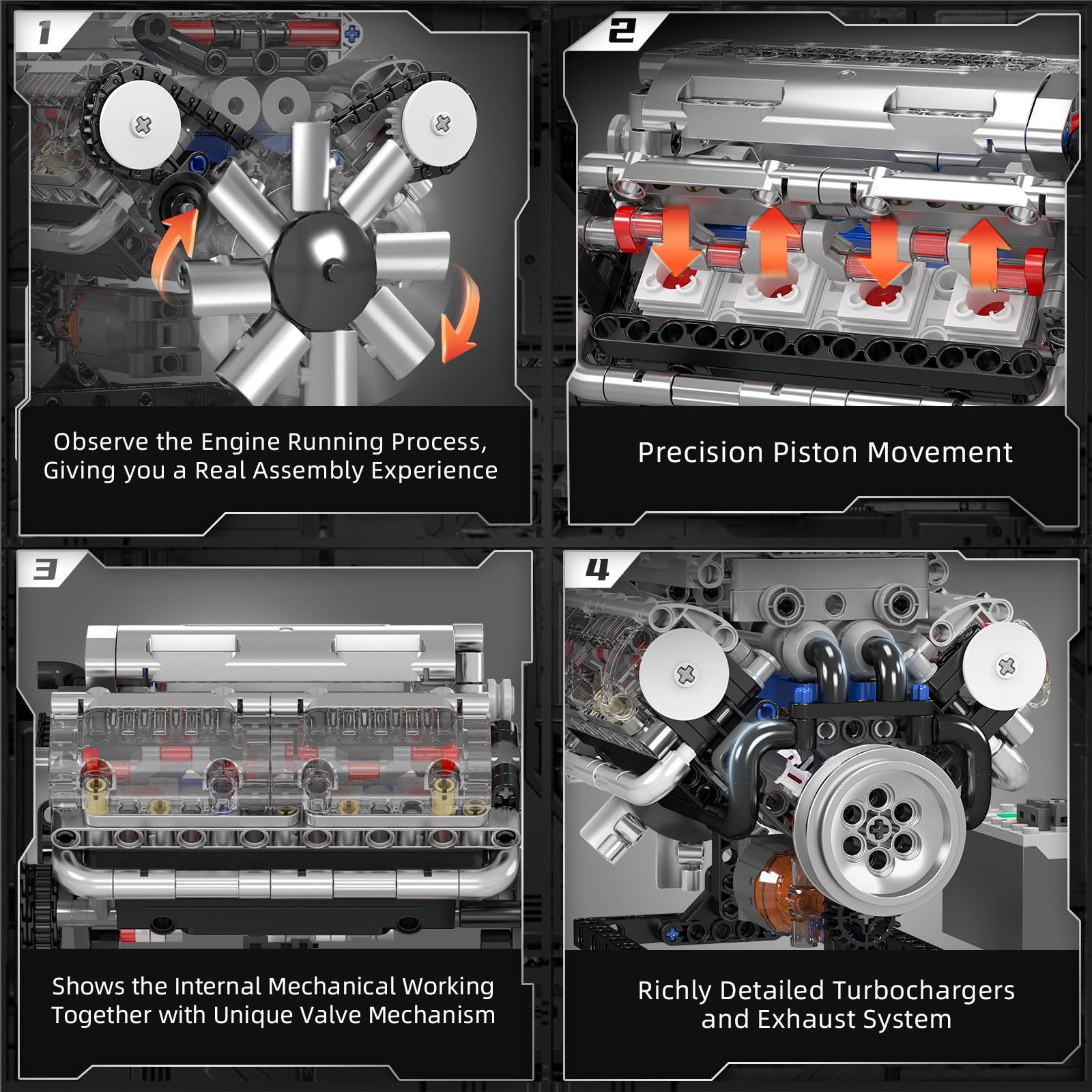 Mould King 10088 V8 Motor Bouw - Model Kit V8 Engine recensie en prijs
